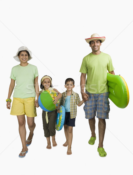 Portré boldog család élvezi nyaralások mosolyog férfi Stock fotó © imagedb