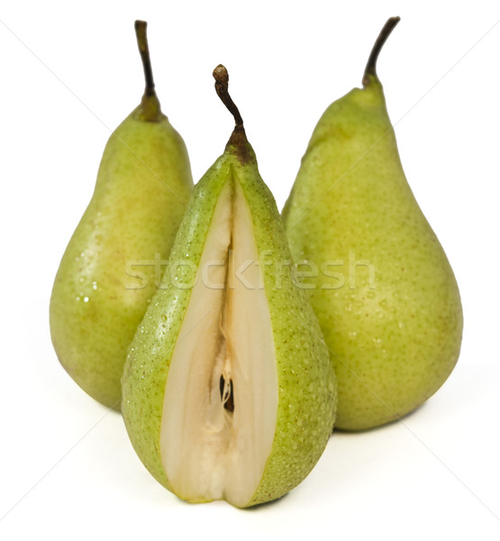 Primer plano peras que falta morder frutas fotografía Foto stock © imagedb