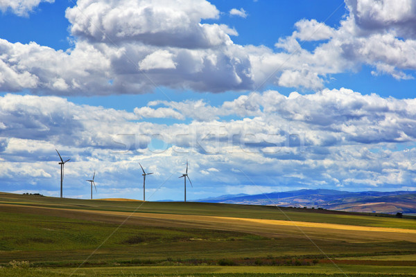 Hügel Himmel Landschaft Bereich grünen Stock foto © imagedb