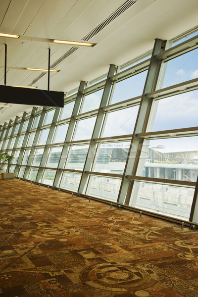 Buildings viewed through window of Shimla Airport, Shimla, Himac Stock photo © imagedb