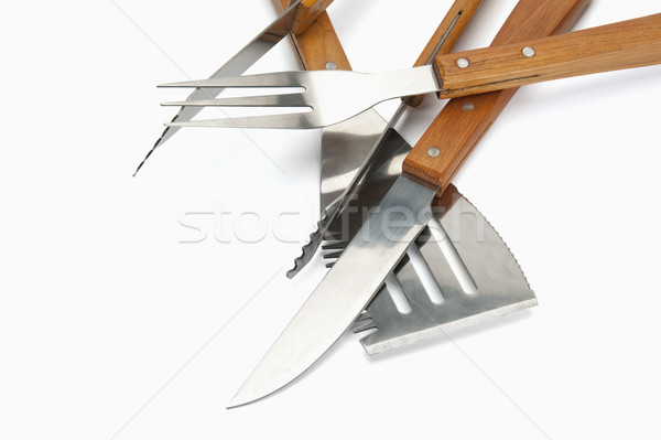 Keuken hout ontwerp metaal vork Stockfoto © imagedb