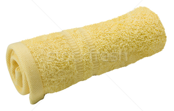クローズアップ タオル 黄色 繊維 写真 白地 ストックフォト © imagedb