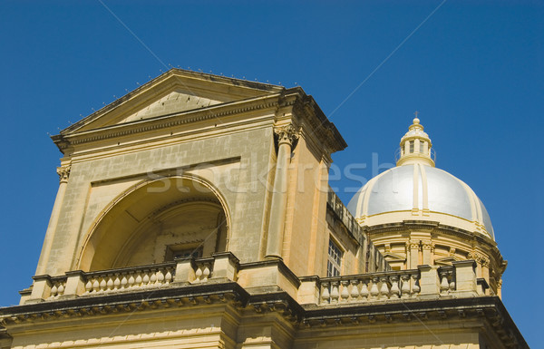 Foto stock: Alto · seção · ver · igreja · Malta · azul