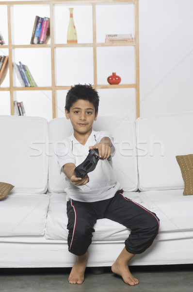 Junge spielen Videospiel Spaß schwarz Leben Stock foto © imagedb