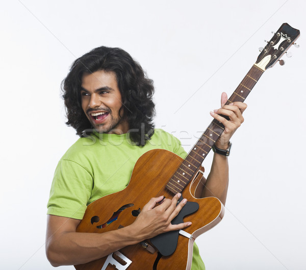 Homem jogar guitarra música moda Foto stock © imagedb
