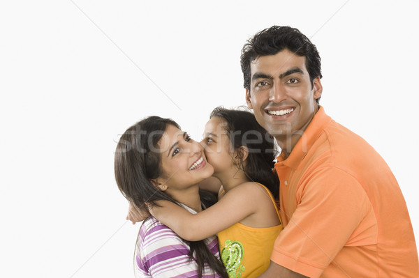 Közelkép család mosolyog portré férfi 20-as évek Stock fotó © imagedb