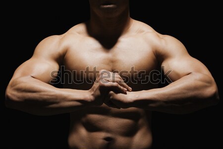 Primer plano muscular hombre músculos energía Foto stock © imagedb