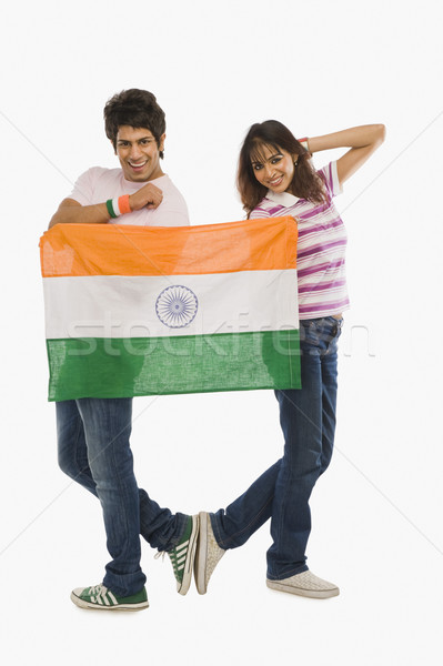 情侶 印度 旗 女子 男子 商業照片 © imagedb
