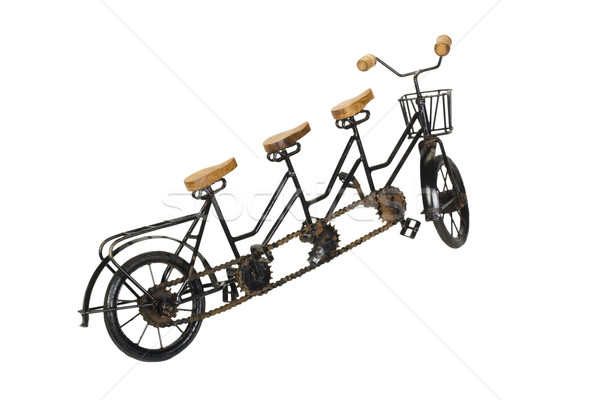 Trei tandem bicicletă metal călători coş Imagine de stoc © imagedb