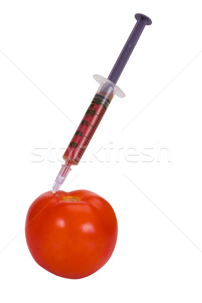 Tomate ştiinţă roşu legume seringă fotografie Imagine de stoc © imagedb