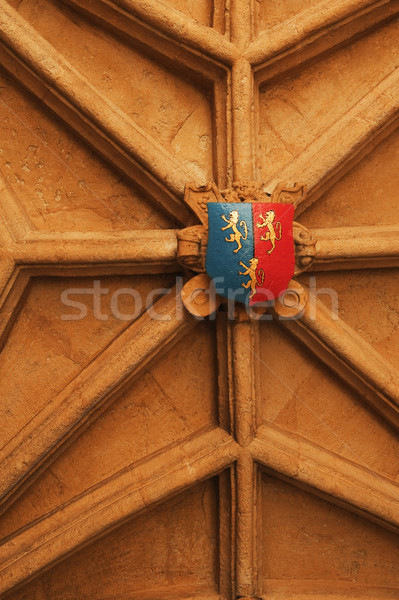 Kabát karok fal Oxford egyetem Oxfordshire Stock fotó © imagedb