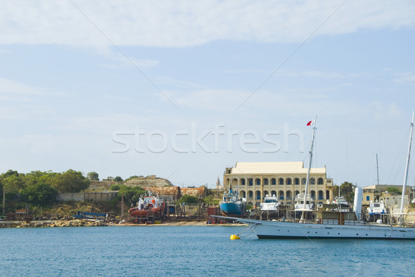 Jacht tenger épület város utazás zászló Stock fotó © imagedb