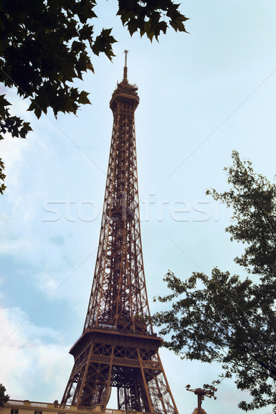 Alulról fotózva kilátás torony Eiffel-torony Párizs Franciaország Stock fotó © imagedb