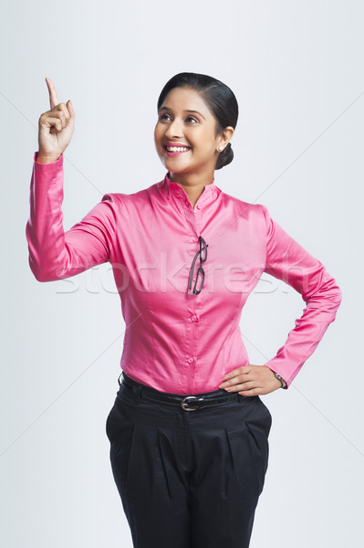 деловая женщина стороны бедро улыбаясь бизнеса Сток-фото © imagedb
