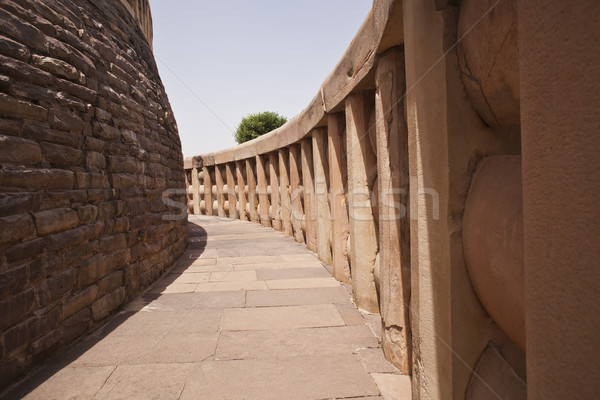 Architectural detail of the ancient stupa at Sanchi, Madhya Prad Stock photo © imagedb
