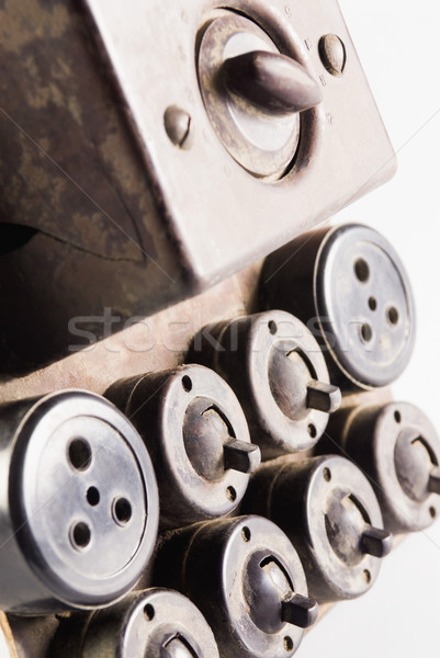 Közelkép öreg csoport retro elektromosság műanyag Stock fotó © imagedb