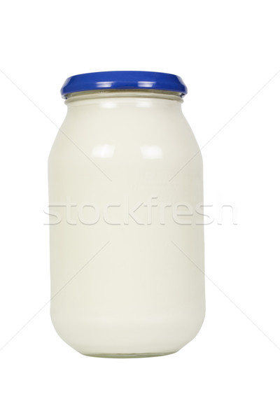 Mayonaise jar fles witte plastic Stockfoto © imagedb