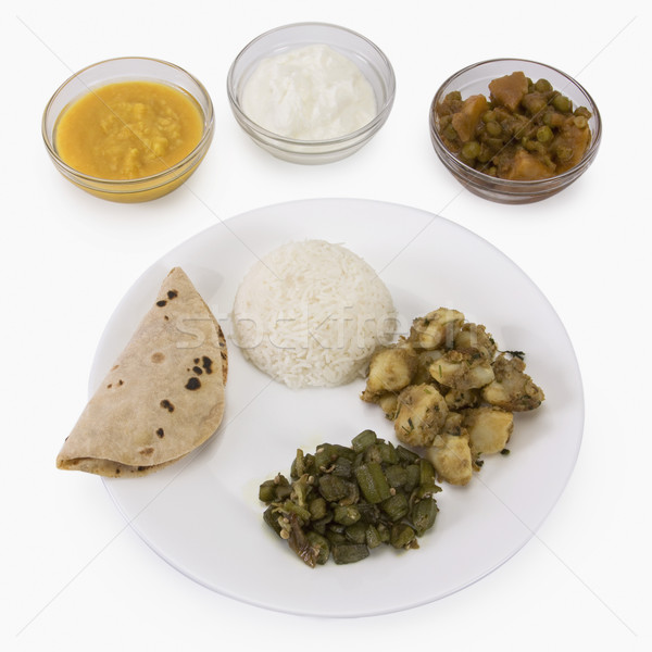 Indian food obiedzie ryżu ziemniaczanej posiłek Zdjęcia stock © imagedb