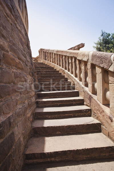 Architectural detail of the ancient stupa at Sanchi, Madhya Prad Stock photo © imagedb