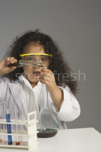 [[stock_photo]]: Fille · scientifique · science · laboratoire · laboratoire · chimie