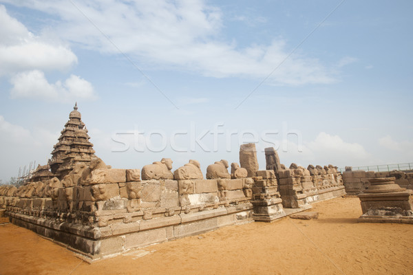 Ancient Shore Temple at Mahabalipuram, Kanchipuram District, Tamil Nadu, India Stock photo © imagedb