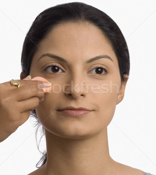 Personen Hand Pulver jungen Schönheit Stock foto © imagedb