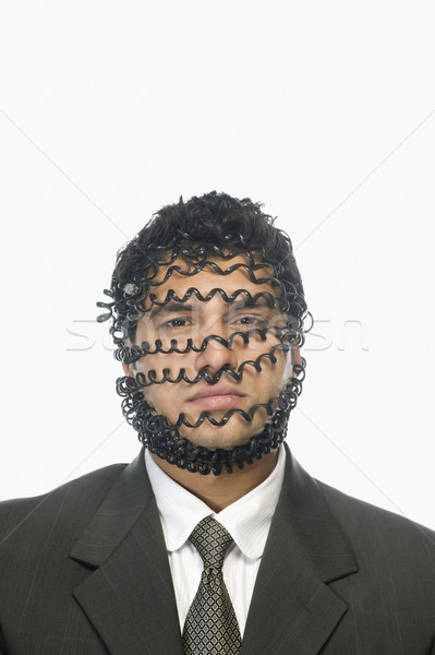 портрет бизнесмен телефон шнура бизнеса человека Сток-фото © imagedb