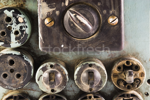 Közelkép öreg csoport retro elektromosság műanyag Stock fotó © imagedb