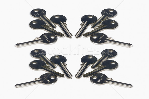 Primer plano claves metal grupo segura agujero Foto stock © imagedb
