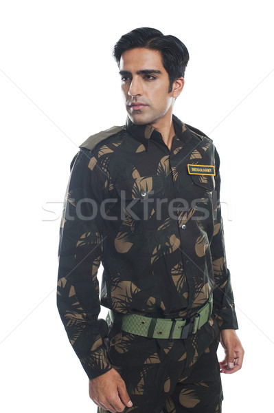 Close-up of an army soldier looking confident Stock photo © imagedb