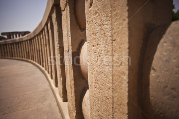 Architectural detail of the ancient stupa at Sanchi, Madhya Prad Stock photo © imagedb