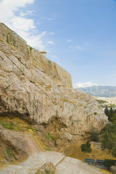 Alulról fotózva kilátás fal Fellegvár Athén Görögország Stock fotó © imagedb