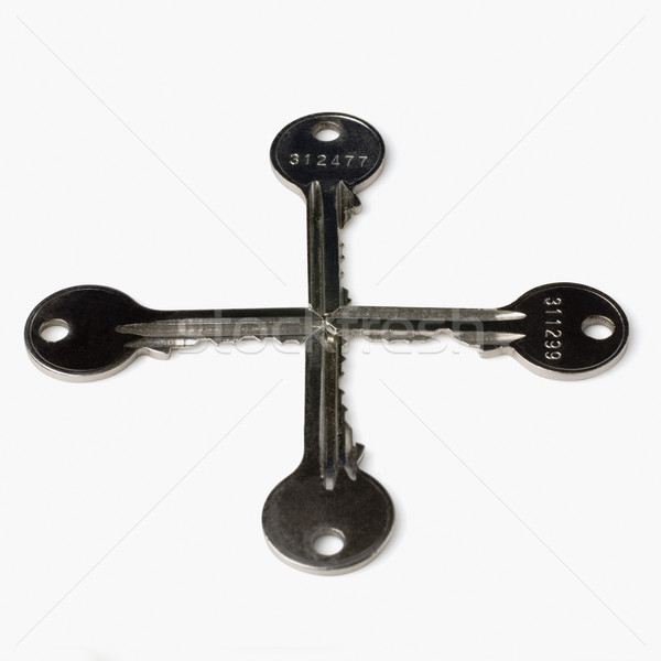 Krzyż metal kluczowych bezpieczne otwór Zdjęcia stock © imagedb