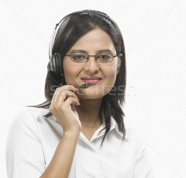 Retrato femenino servicio al cliente representante conexión mujer de negocios Foto stock © imagedb