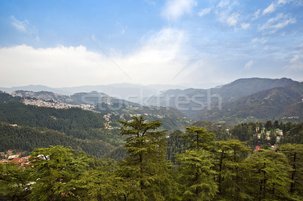 High angle view of mountains, Shimla, Himachal Pradesh, India Stock photo © imagedb