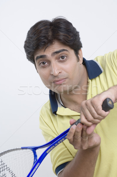 Férfi játszik tenisz fitnessz sportok egy Stock fotó © imagedb