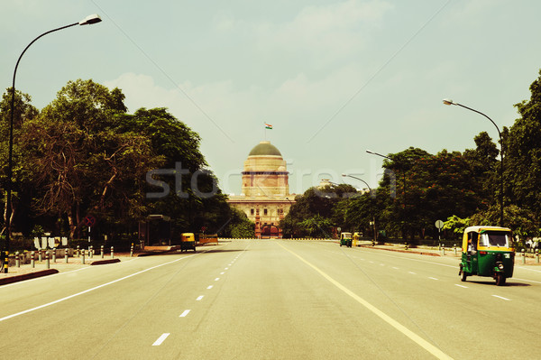 Route gouvernement bâtiment new delhi Inde [[stock_photo]] © imagedb