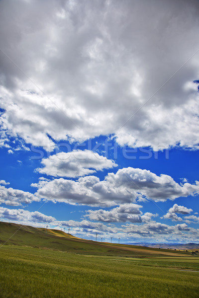 Clouds over a hill Stock photo © imagedb