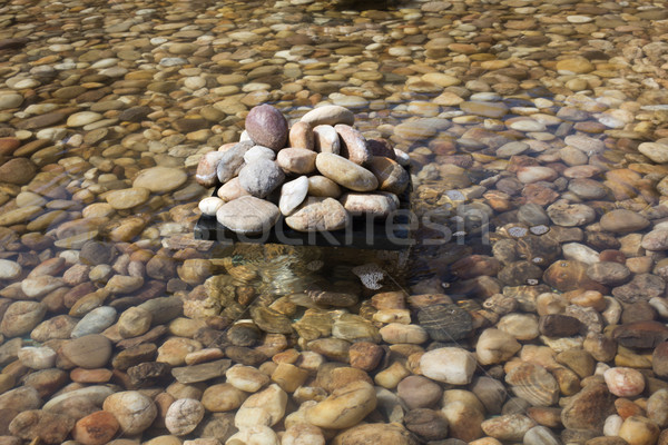 Pebbles in an artificial pond, Jaisalmer, Rajasthan, India Stock photo © imagedb