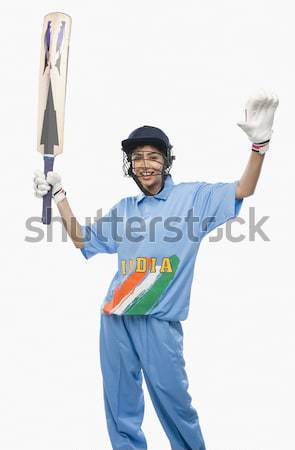 Kriket top atan oyuncu adam enerji Stok fotoğraf © imagedb