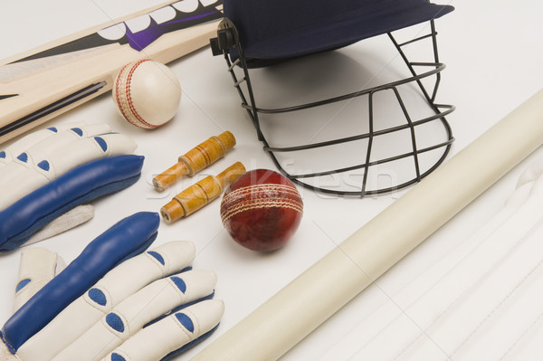 Foto stock: Primer · plano · cricket · deporte · grupo · pelota