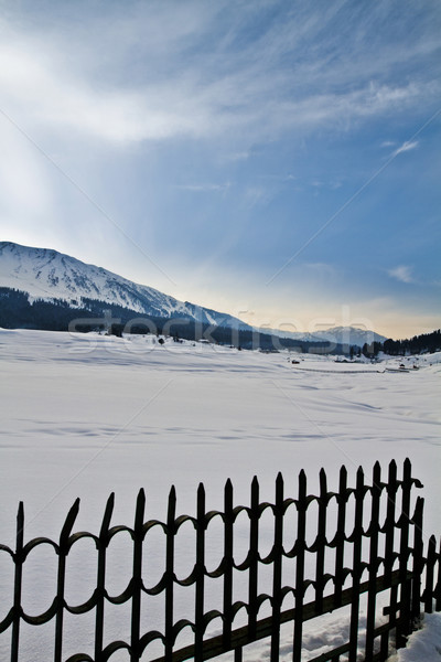 Snow covered landscape with mountain range in the background, Ka Stock photo © imagedb