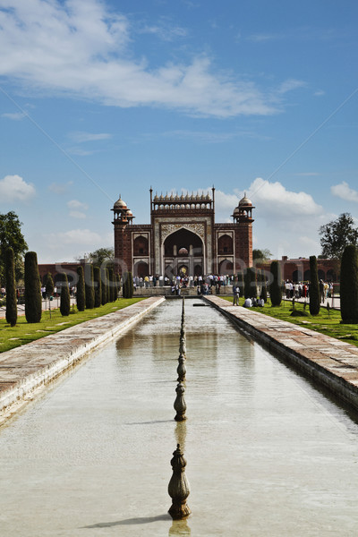 Tourists at the gateway to the Taj Mahal, Agra, Uttar Pradesh, I Stock photo © imagedb