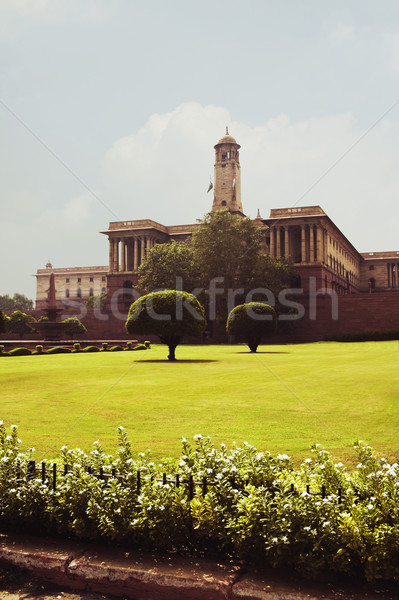 фасад Правительство здании Нью-Дели Индия цветок Сток-фото © imagedb