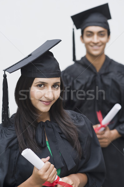 Paar Abschluss halten Mann Bildung Erfolg Stock foto © imagedb