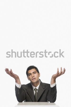 портрет бизнесмен человека волос пространстве черный Сток-фото © imagedb