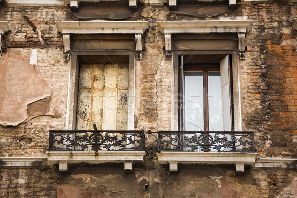 Ansicht Balkon Gebäude Venedig Fenster Stock foto © imagedb