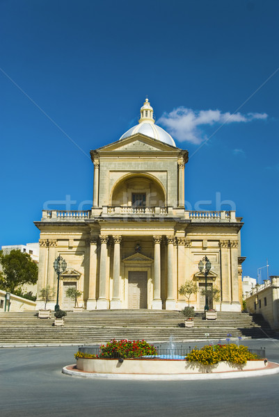 Fassade Kirche Malta Himmel Wasser blau Stock foto © imagedb