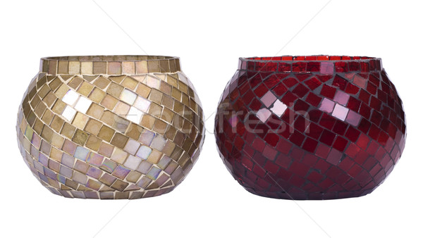 Deux chandelier verre art rouge [[stock_photo]] © imagedb