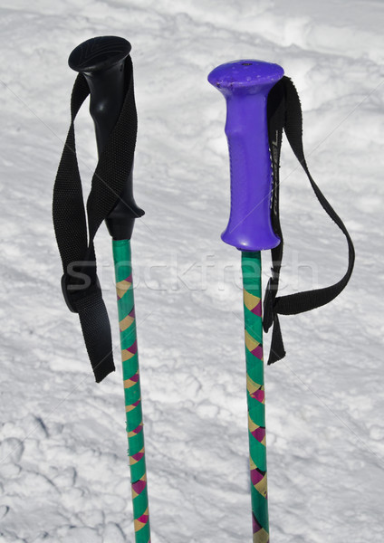 Ski poles in the snow, Gulmarg, Jammu And Kashmir, India Stock photo © imagedb